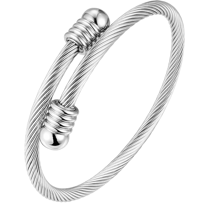 Durable Silver Wire Stainless Power Bracelet