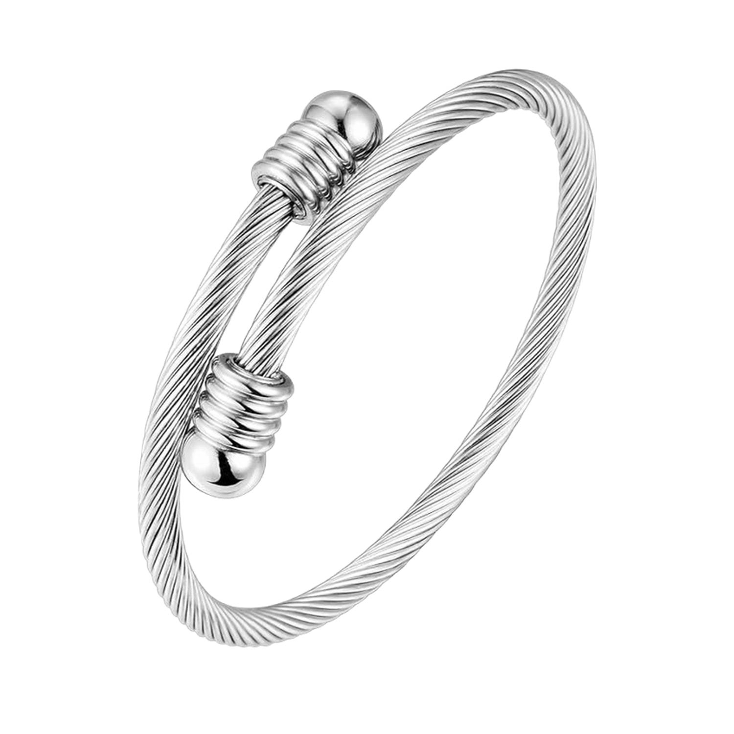 Durable Silver Wire Stainless Power Bracelet