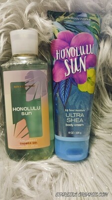 Bath and Body Works 2pc Set Honolulu Sun Body Cream and Shower Gel