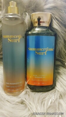 Bath and Body Works Summertime Surf 2pc Set Fragrance Mist & Shower Gel.