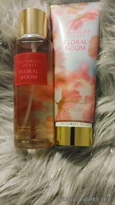 Victoria Secret Floral Bloom 2pc Set Fragrance Mist and Fragrance Lotion.