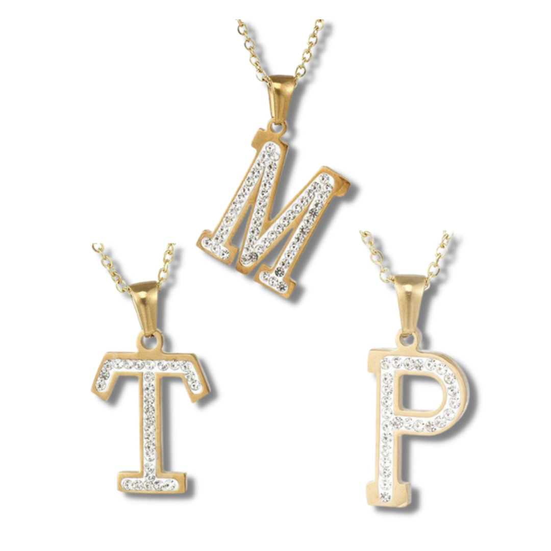 Crystal Initial Necklace