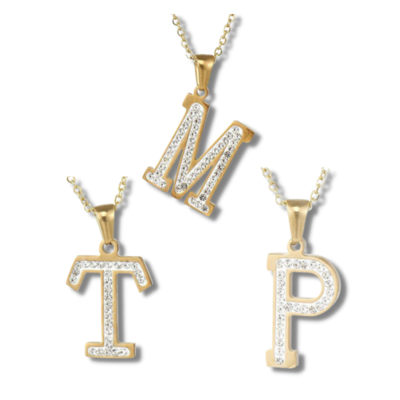 Crystal Initial Necklace