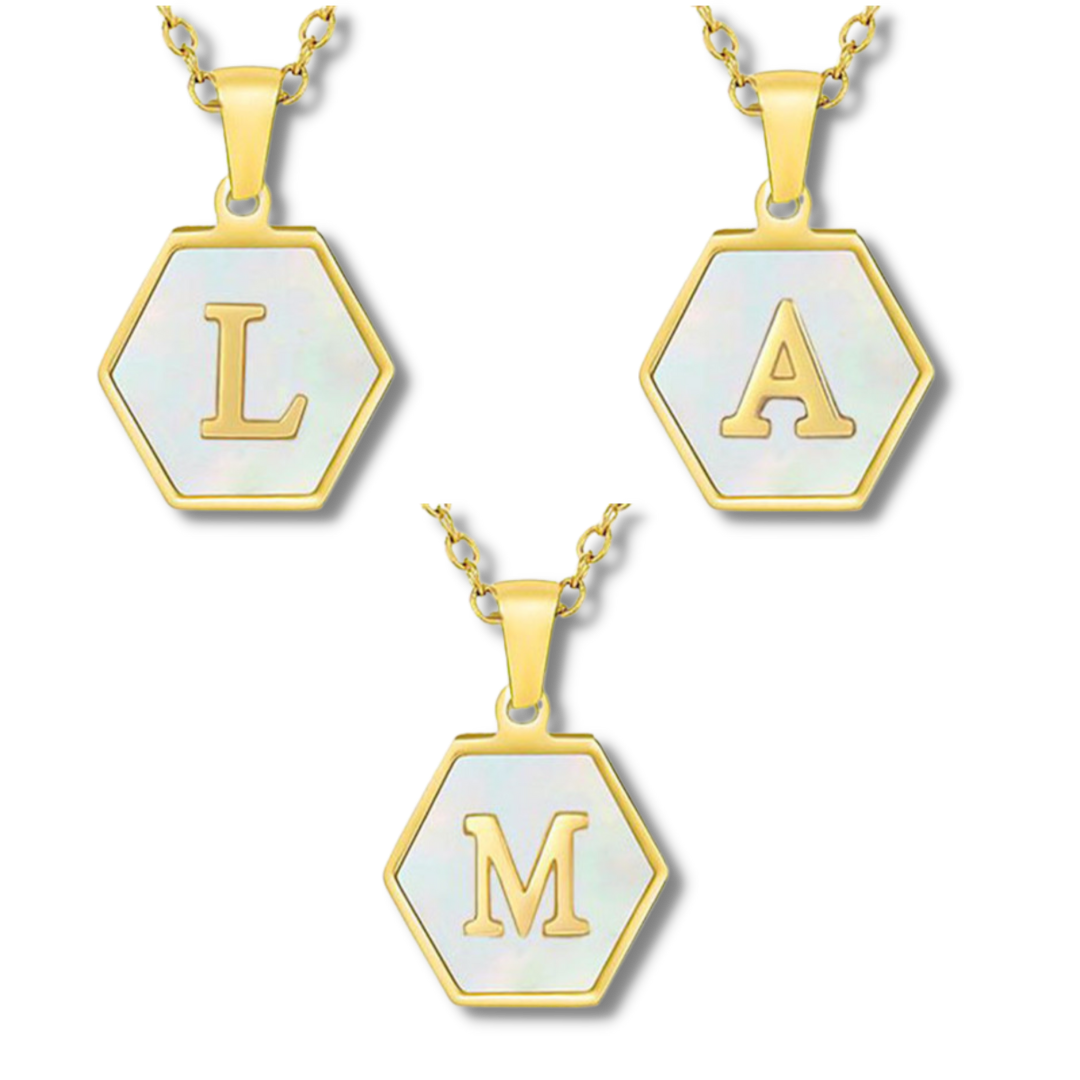 White Shell Initial Necklace