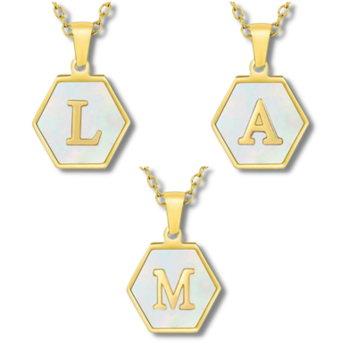 White Shell Initial Necklace