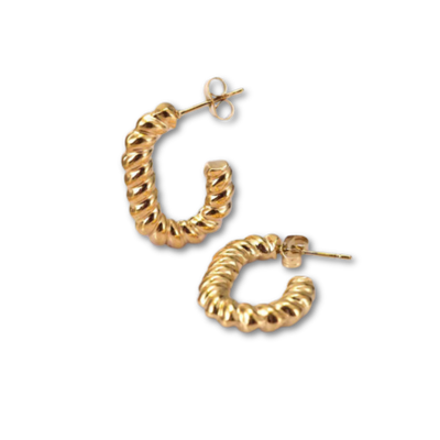 Clouded Huggie hoops