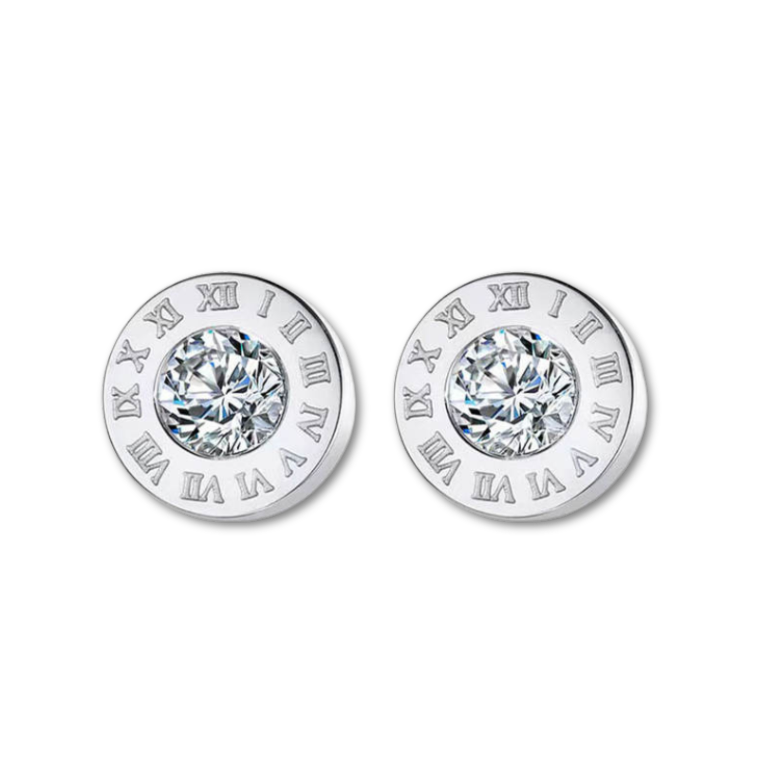 CZ Roman Numeral Studs