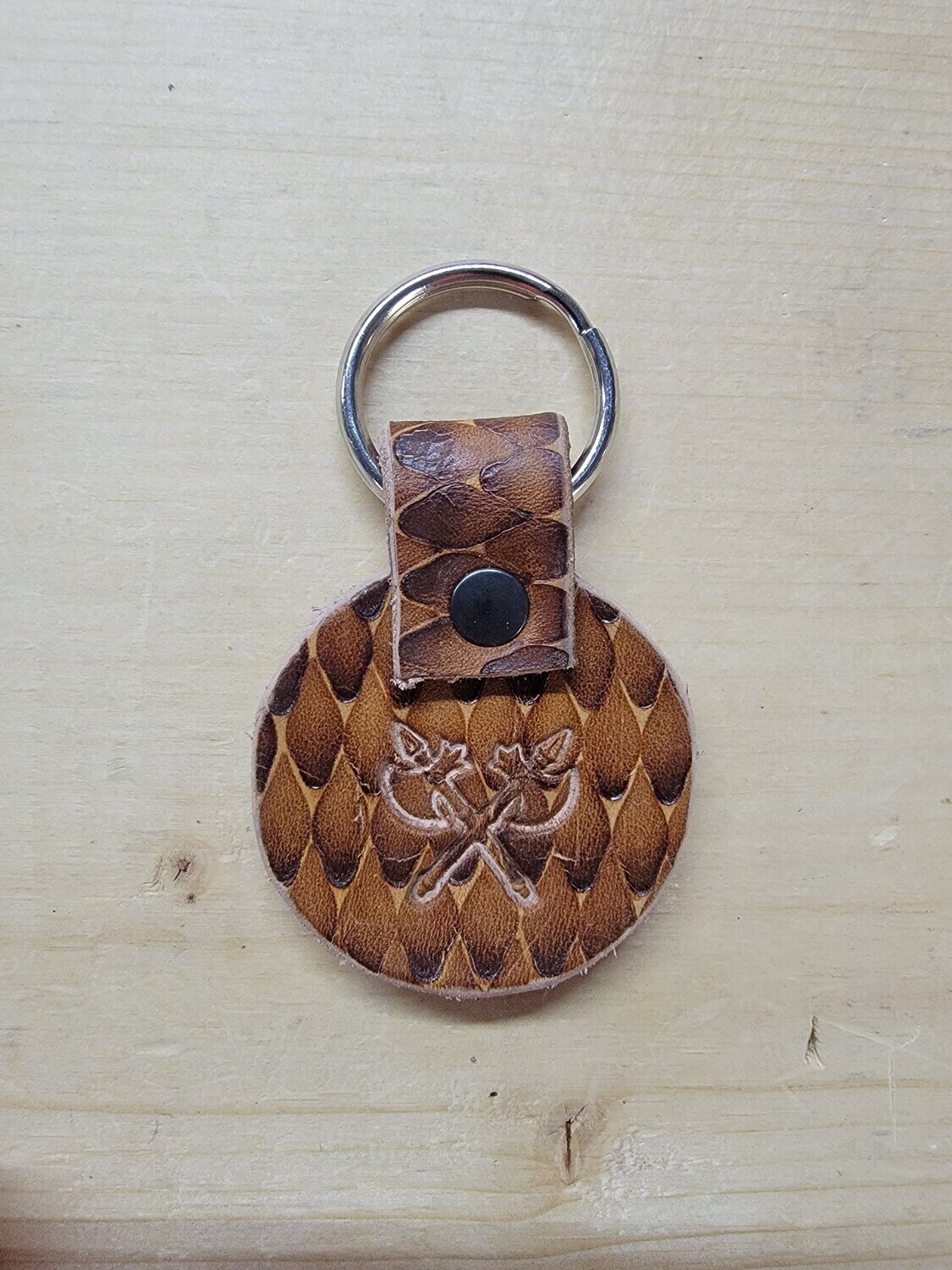 Leather stamped keychain