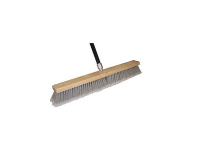 DQB 24" Grey Flag Tip Floor Sweep w/60" Threaded Handle Synthetic Broom #09975