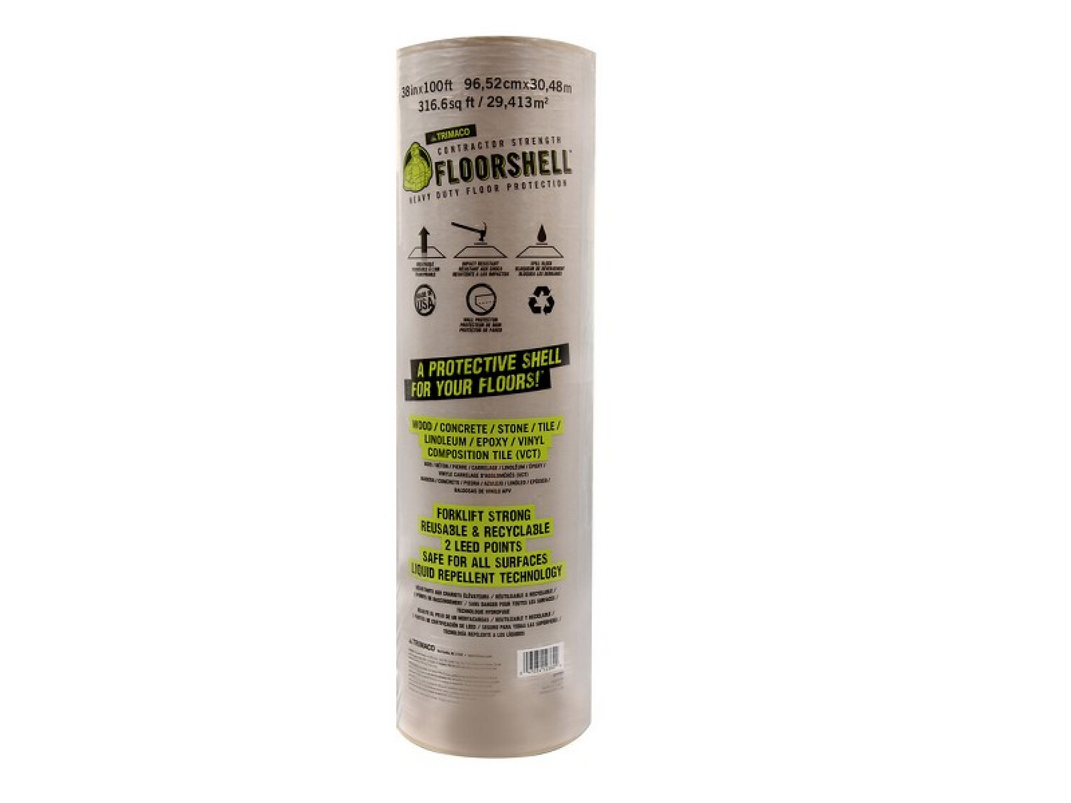 Trimaco 38&quot; x 100&#39; Roll 46mil Floor Shell