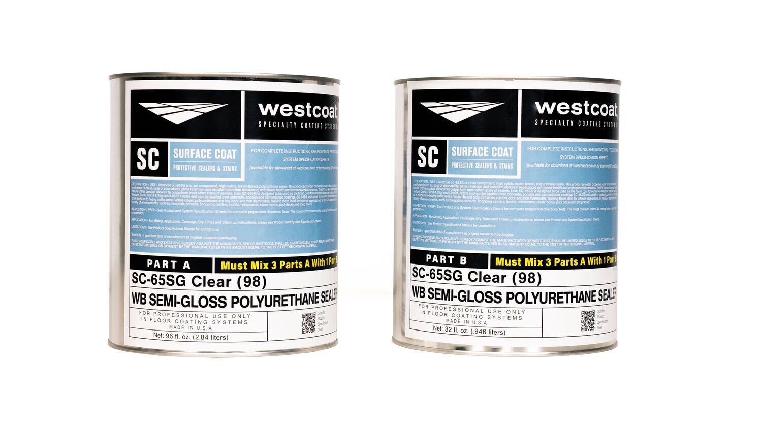 Water-Based Polyurethane - Clear Semi-Gloss 1 gal 3:1 Formula