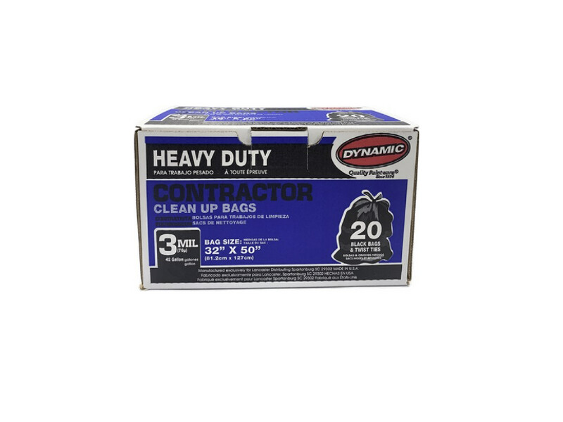 Dynamic 42gal 3mil Black Contractor Trash Bag 20ct