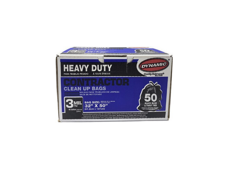 Dynamic 42gal 3mil Black Contractor Trash Bag 50ct #03500