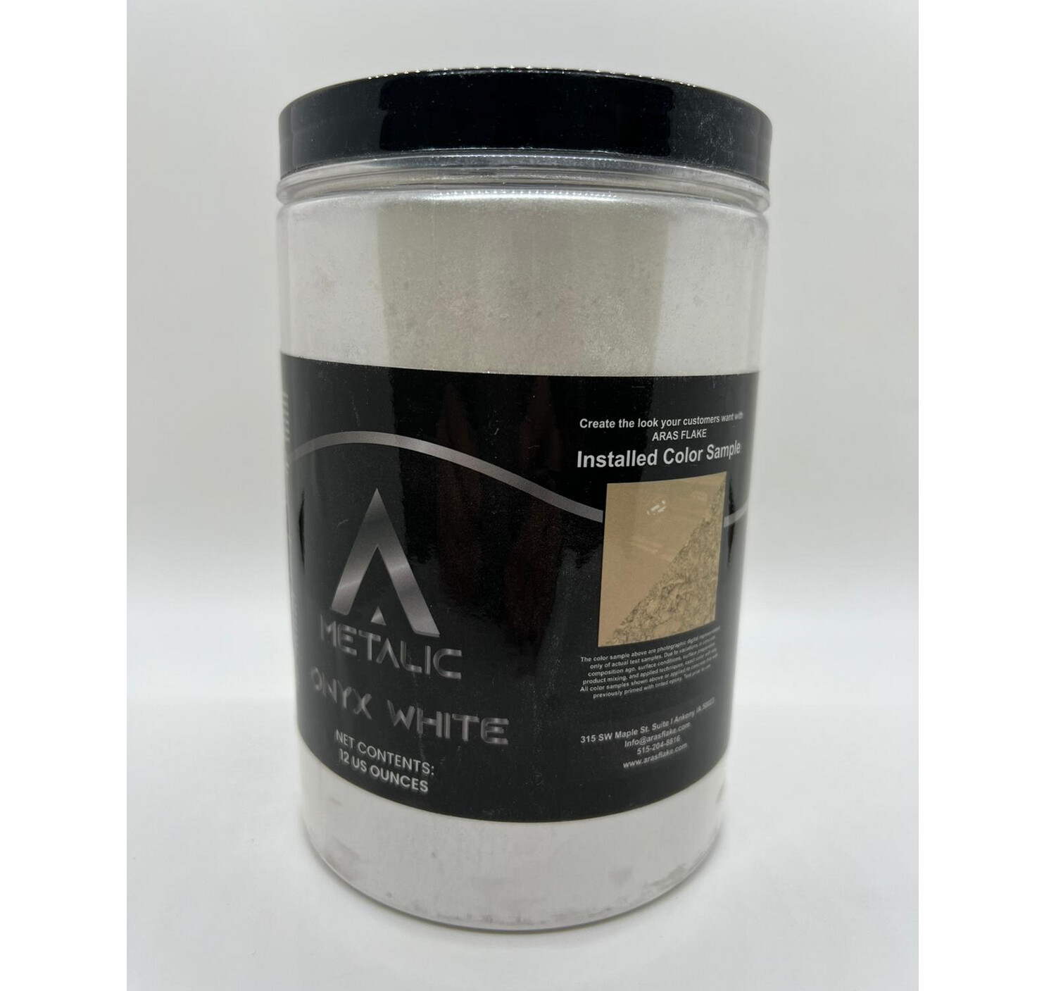 ARAS Metallic Onyx White pigment 12oz