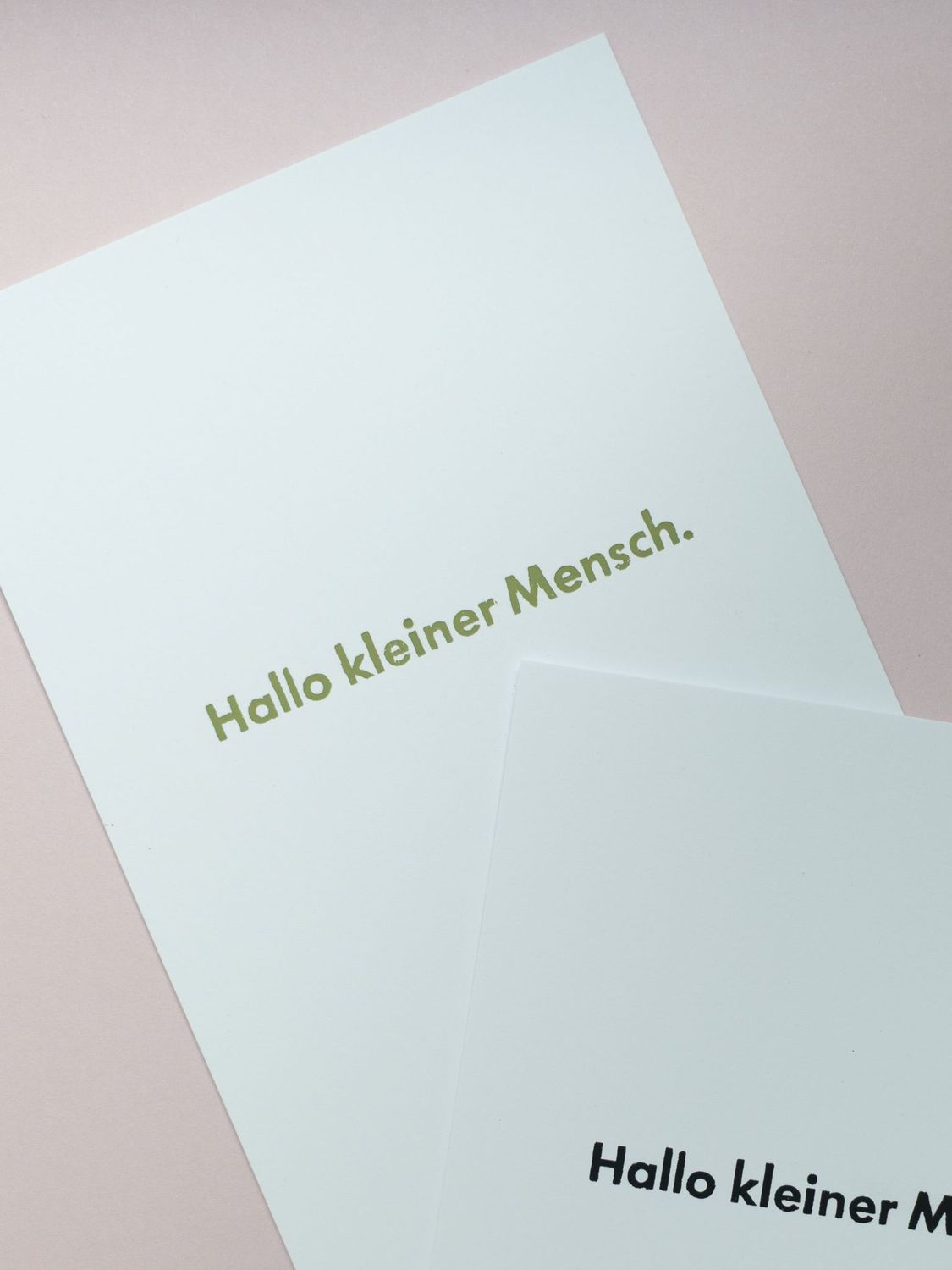 "Hallo kleiner Mensch", geprägt