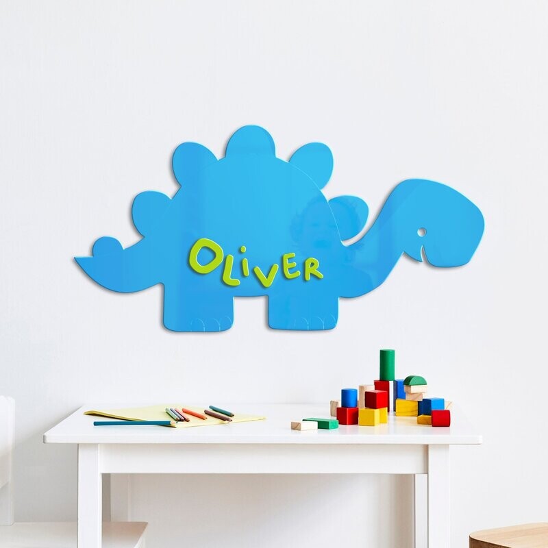 Children's Personalised Dinosaur Wall Art, Size: Extra Large, Colour: Blue Dinosaur