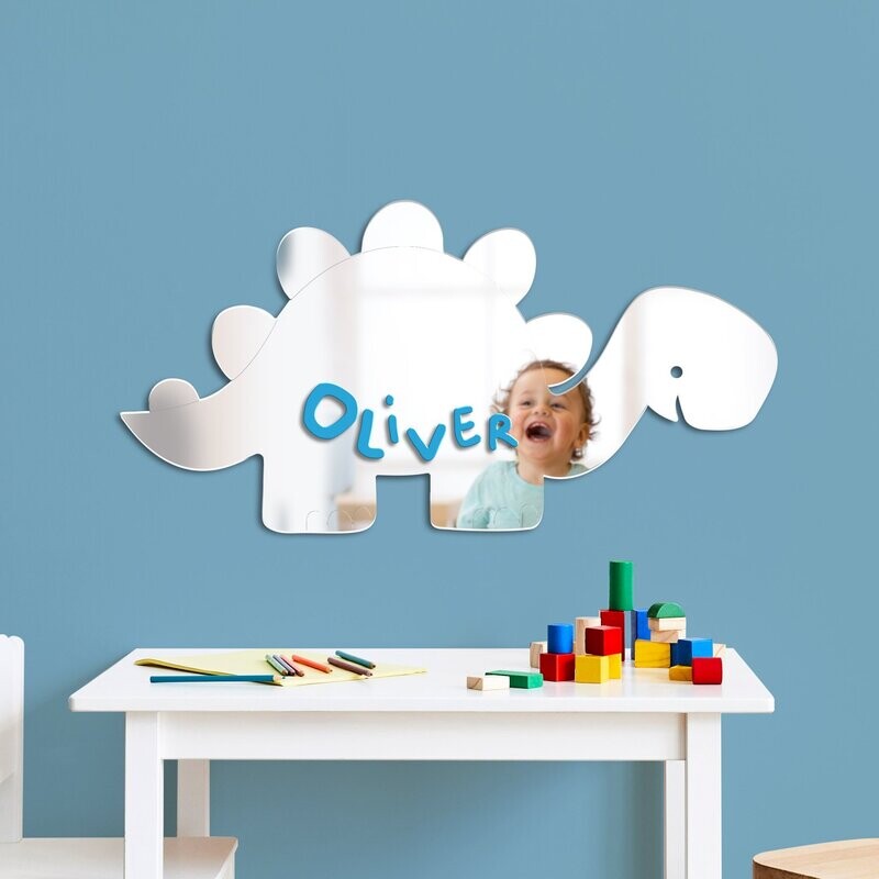 Children's Dinosaur Mirror - Personalised with Child's Name