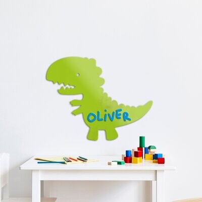 Children's T Rex Dinosaur Wall Art - Personalised with Name