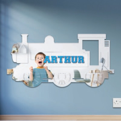 Children's Train Mirror - Personalised with Child's Name