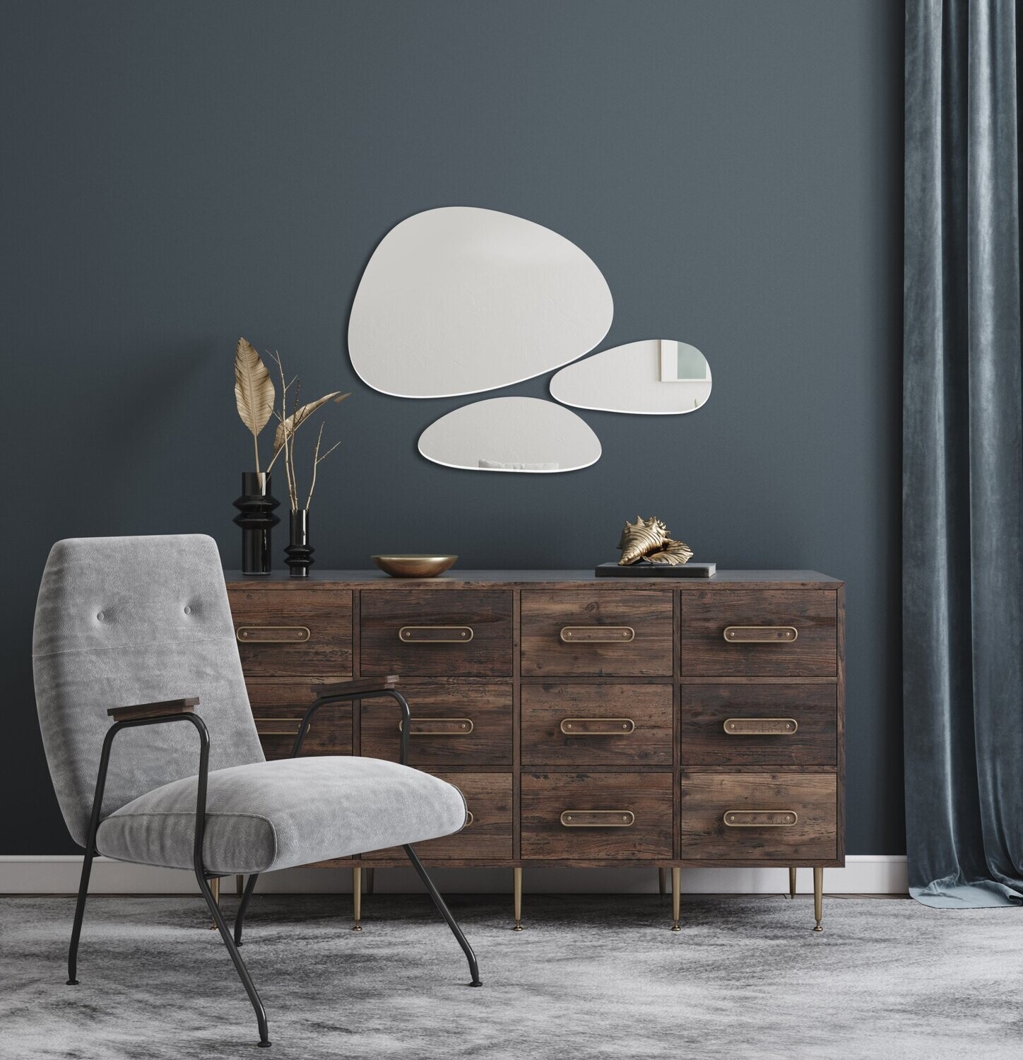 Pebl Mirror Set, Size: Extra Large