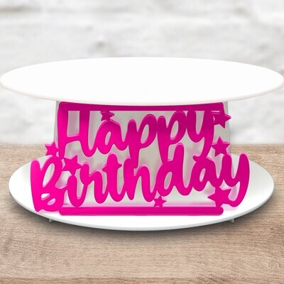 Happy Birthday 'Custom Click' Cake Message - Acrylic Cake Decorating Accessory