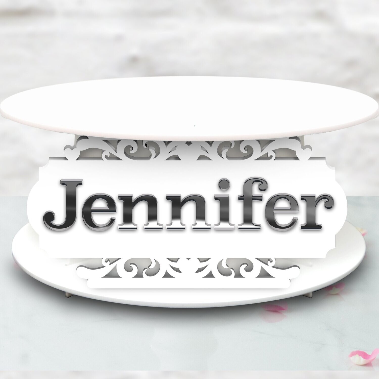 Filigree Personalised 'Custom Click' Plaque - Personalised Cake Acrylic Decorating Accessory