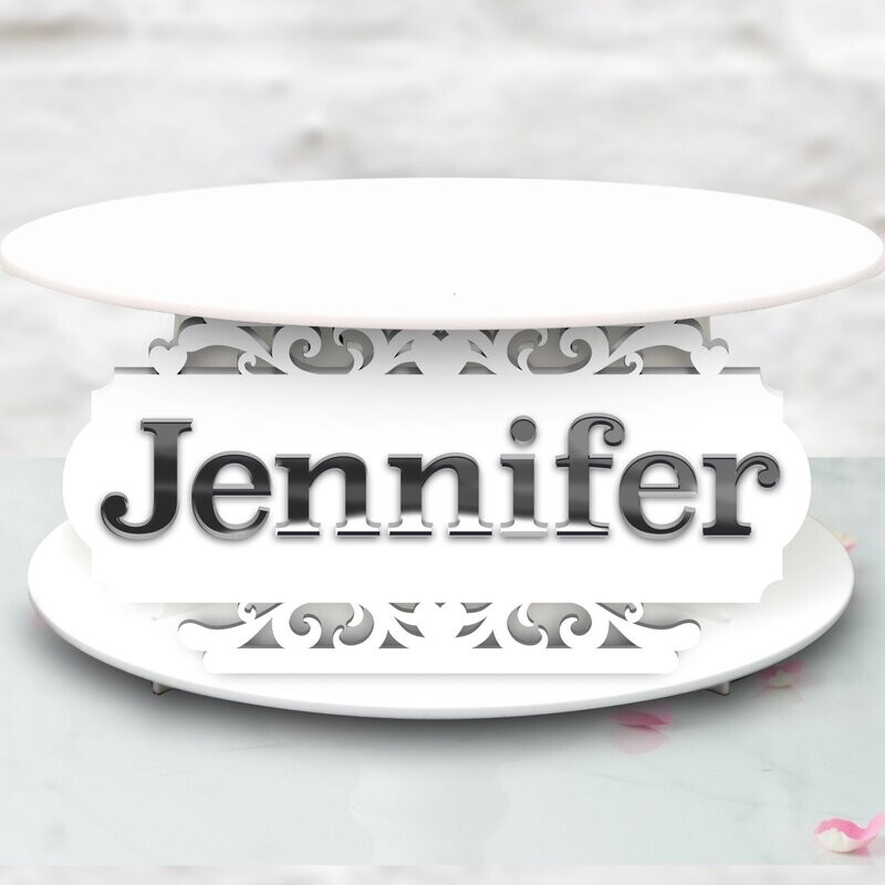 Filigree Personalised 'Custom Click' Plaque - Personalised Cake Acrylic Decorating Accessory