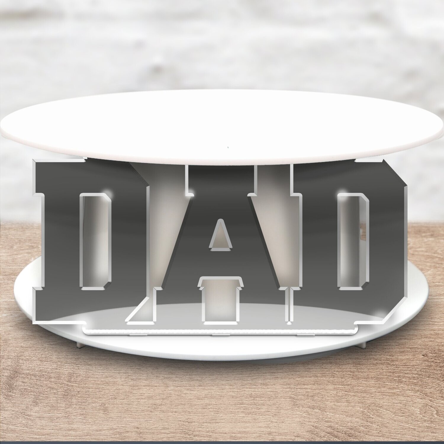 Dad 'Custom Click' Cake Stand Message - Personalised Acrylic Cake Decoration Accessory