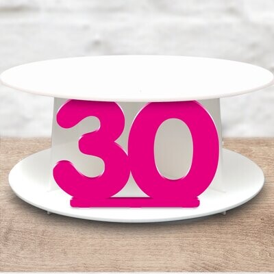 Age 'Custom Click' Cake Message - Personalised Number Cake Decoration - Pink Acrylic