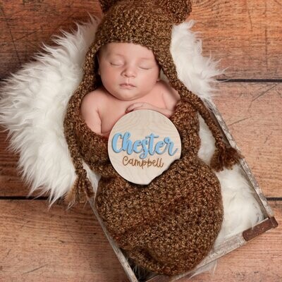 Wooden Baby Name Keepsake, Photo Prop, Decorative Door Plaque Gift
