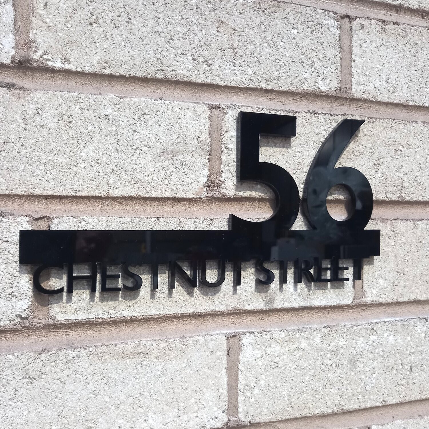 Contemporary Exterior Building Wall & Door Sign - Number & Street Name