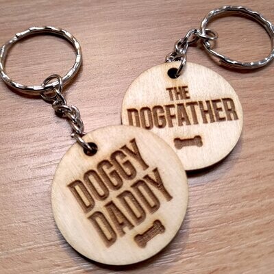 Dog Daddy Dogfather Keyring Gift for Dog Owners