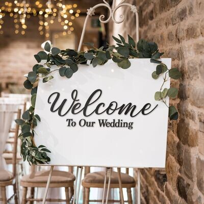 75cm x 50cm Large Rectangle White Wedding Welcome Board