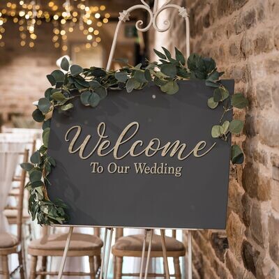 75cm x 50cm Large Rectangle Grey Wedding Welcome Board