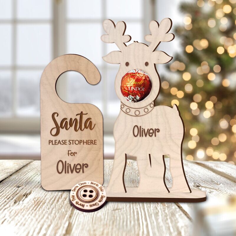Kid's Personalised Wooden Christmas Set