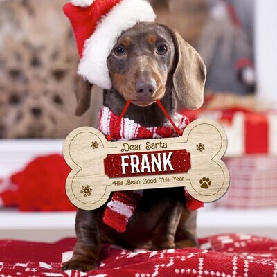 Good Dog Santa Sign - Personalised with 3D raised letters