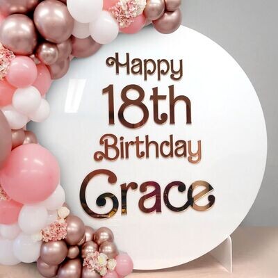 600mm Large Round White Birthday Message Display Board