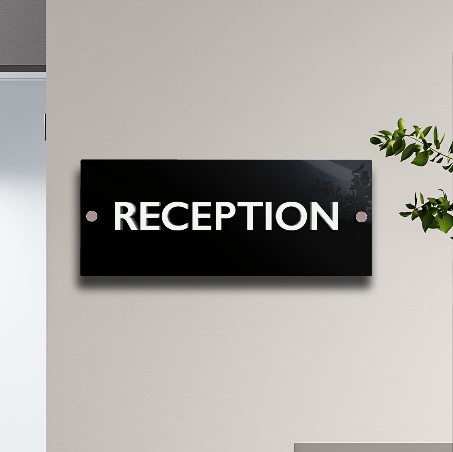 Villamo Black Acrylic Sign with 3D Lettering | Way Finder  & Building Wall Signs | Interior & Exterior