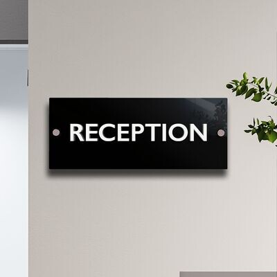 Villamo Black Acrylic Sign with 3D Lettering | Way Finder & Building Wall Signs | Interior & Exterior