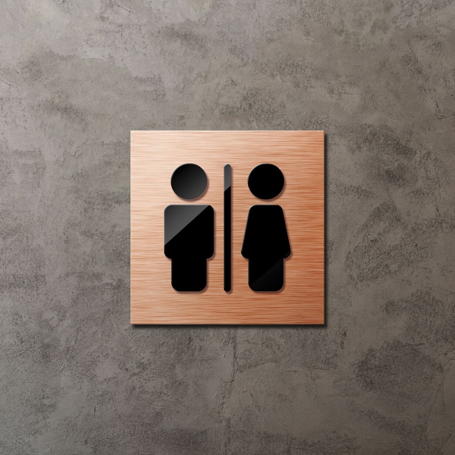 Metallo Brushed Metal 3D Toilet Signs