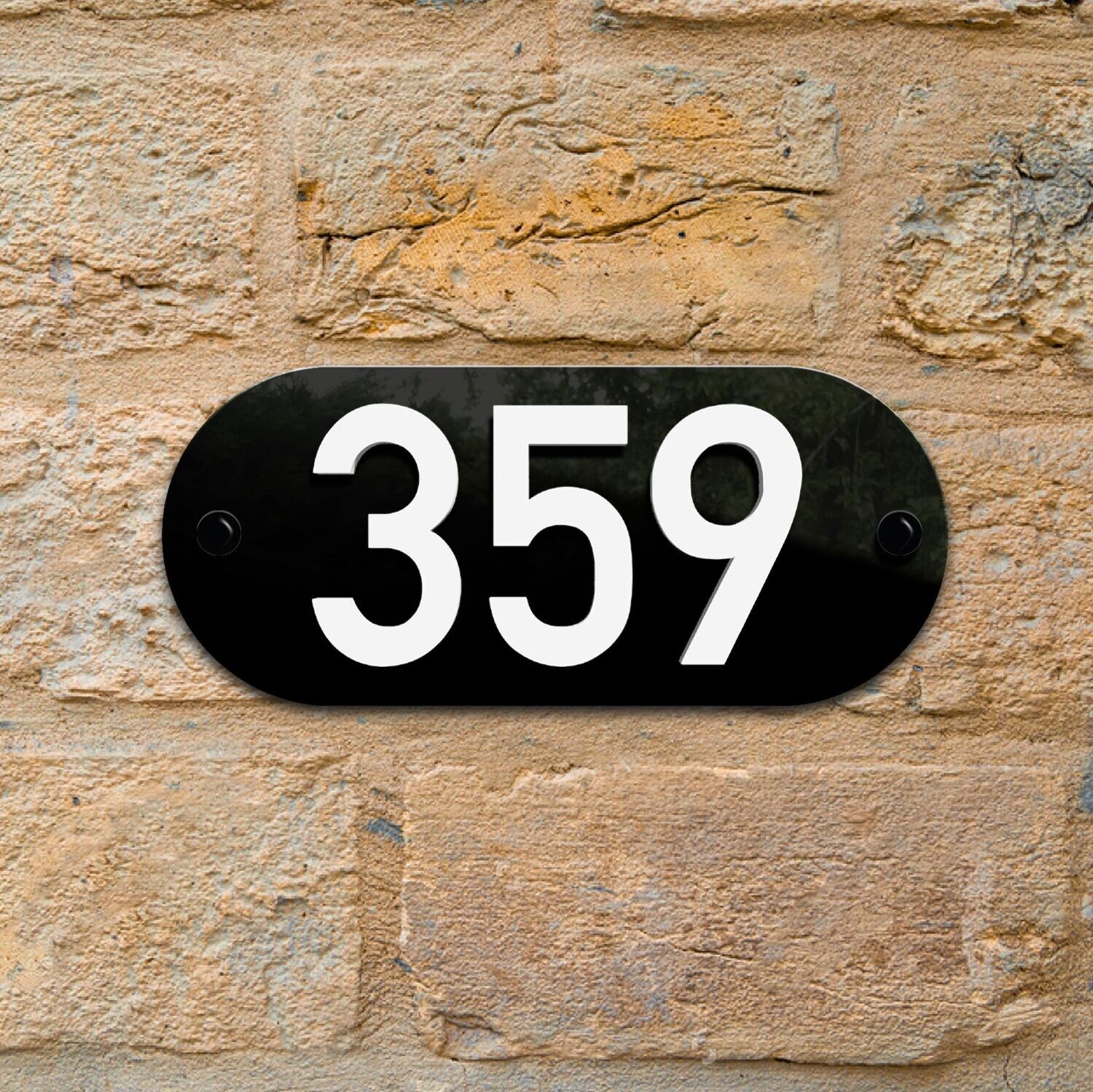 Ova 3D Raised Number House Door Sign | 22cm x 9.5cm