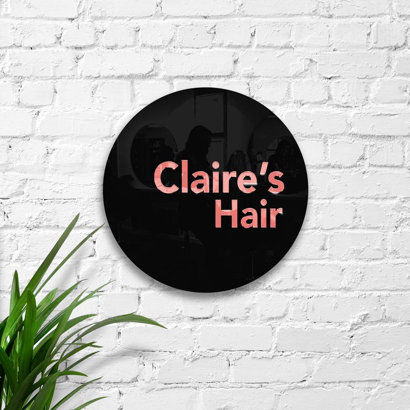 50cm Milano Round Sign with Customisable 3D Text & Colours