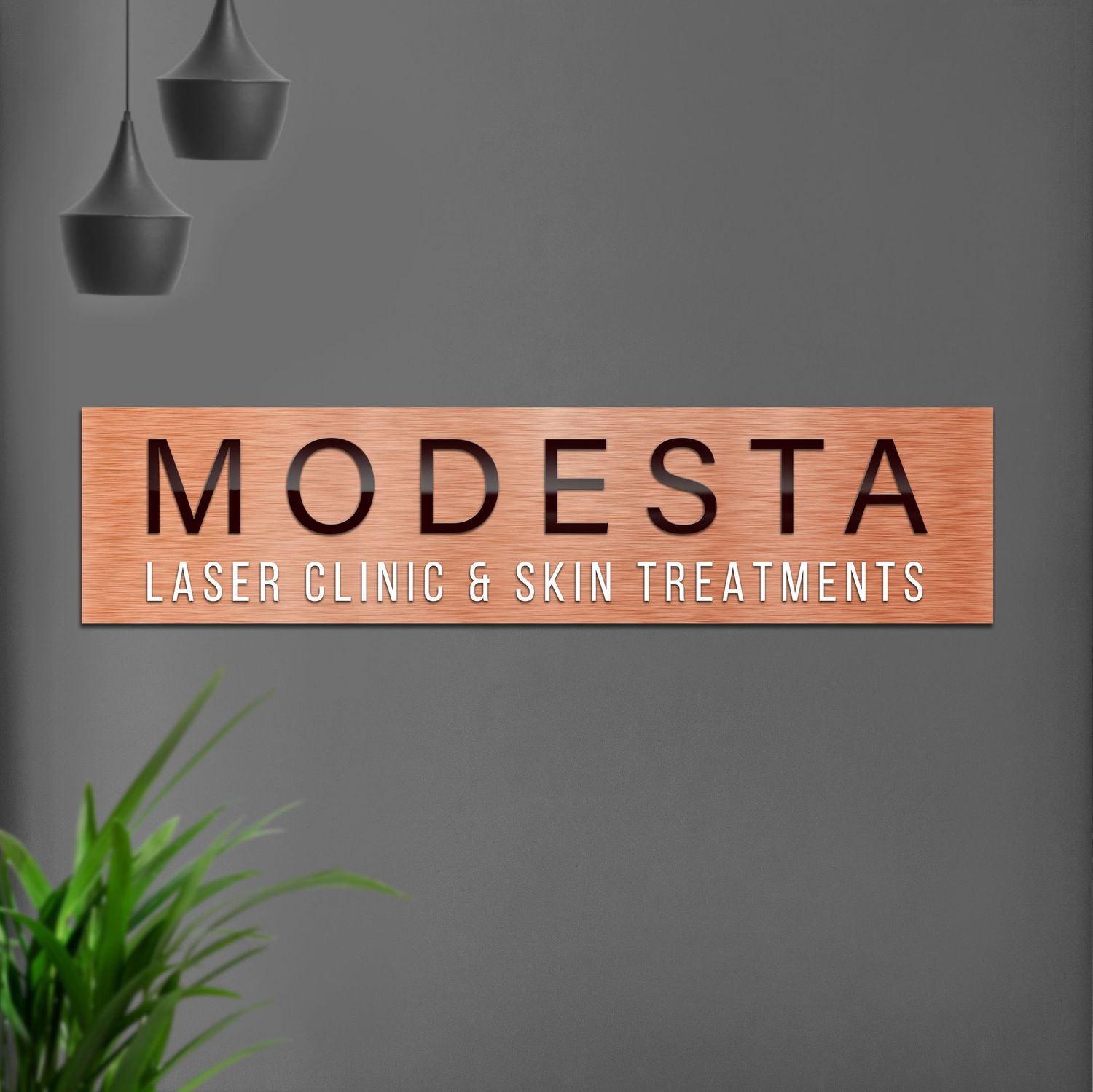 Metallo Long Brushed Copper Sign | 3D Customisable Text | 1 Metre Length