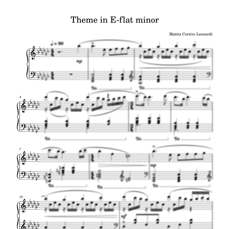 Theme in E-flat minor - Sheet music