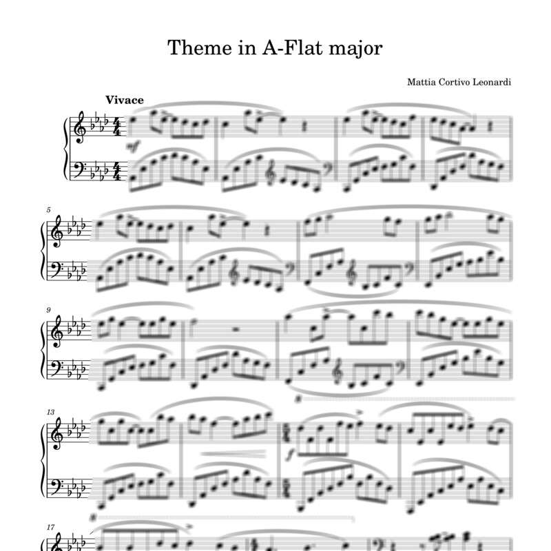Theme in A-Flat major - Sheet music