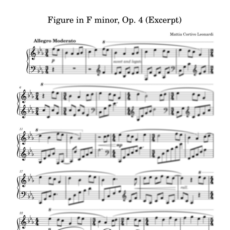 Figure in F minor, Op. 4 (Excerpt) - Sheet music (full version)