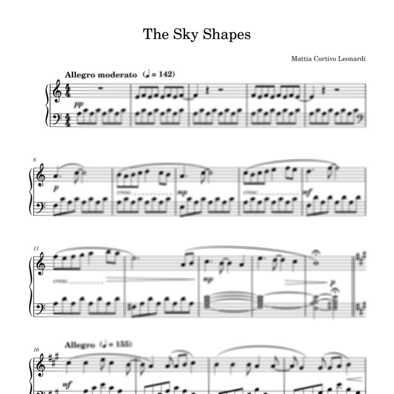 The Sky Shapes - Sheet music