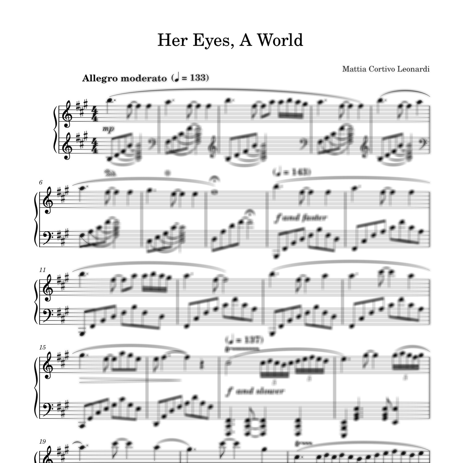 Her Eyes, A World - Sheet music (full version)