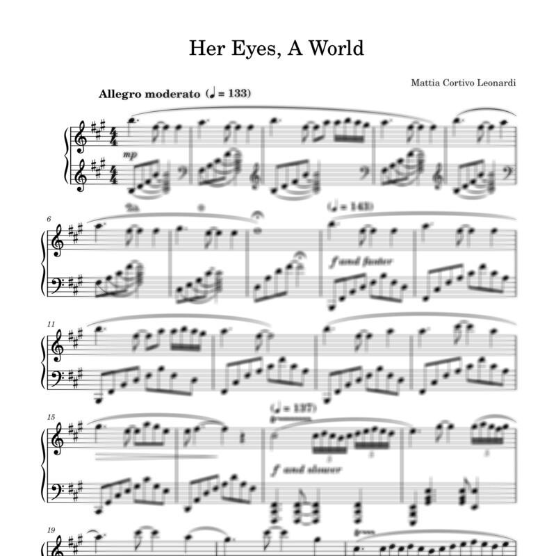 Her Eyes, A World - Sheet music (full version)