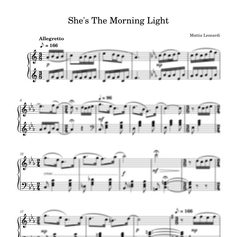 She&#39;s The Morning Light - Sheet music
